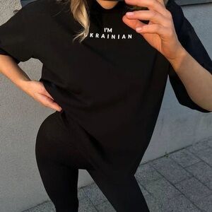 Black Short-Sleeve Performance Top I’m UKRAINIAN